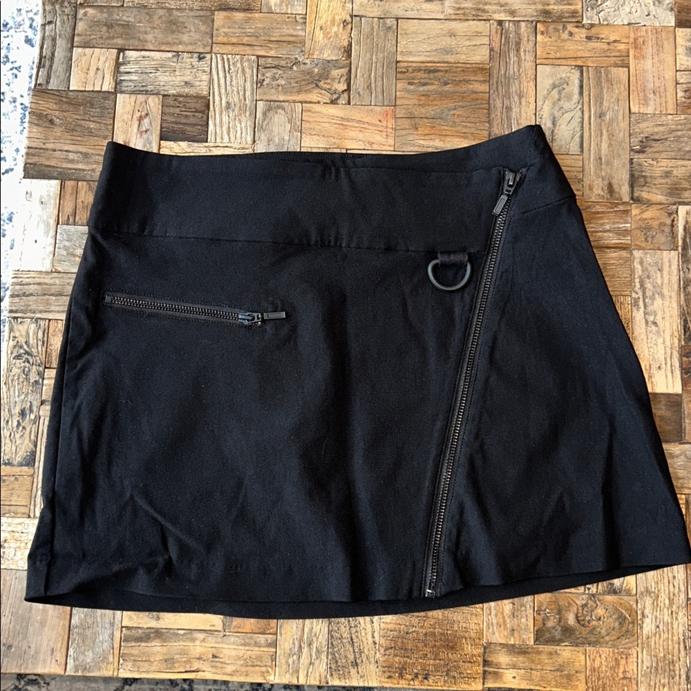 Silence + Noise Urban Outfitters Black Micah Moto Mini Skirt Size Medium